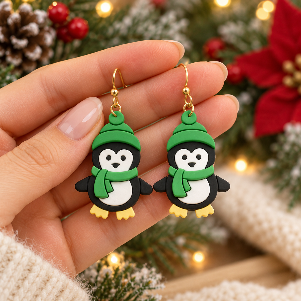 Penguin Set Polymer Clay Cutter | Cute Winter Earring Tool