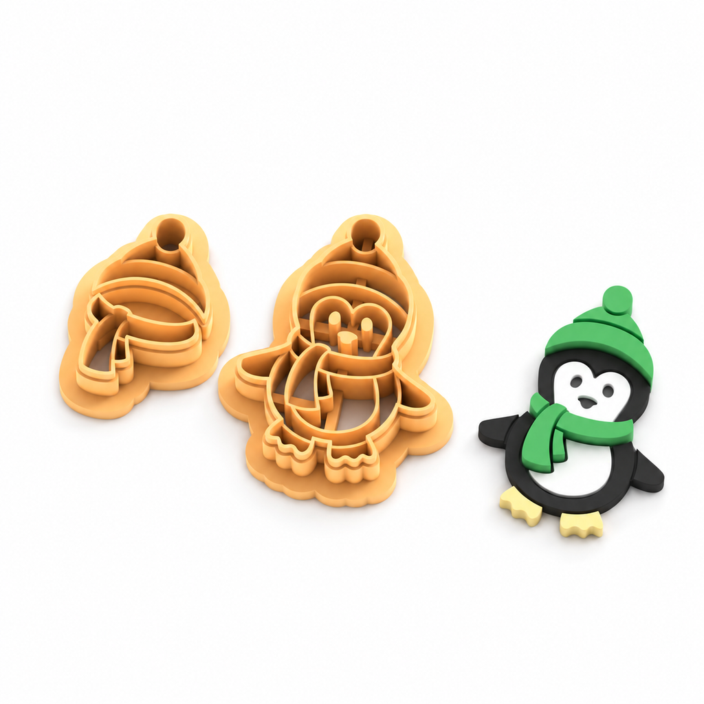 Penguin Set Polymer Clay Cutter | Cute Winter Earring Tool