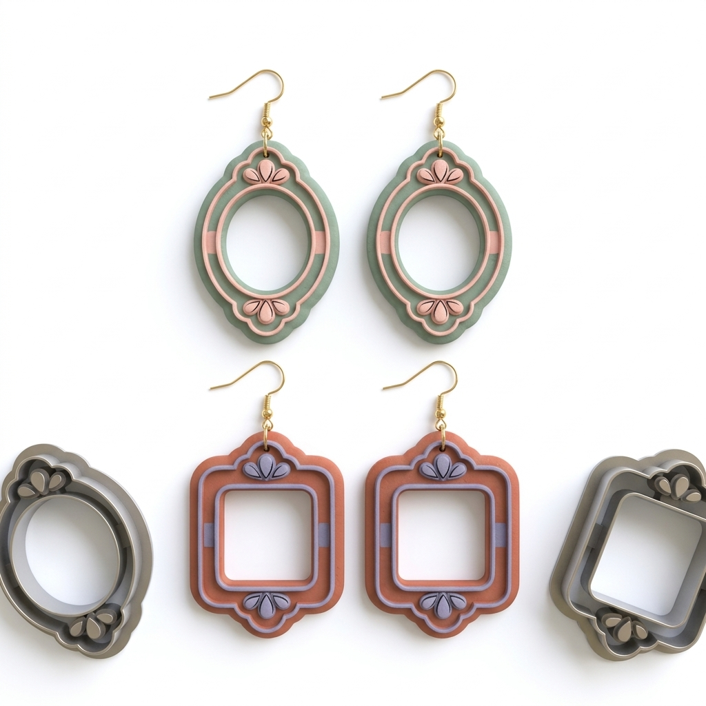 Petal Frames Polymer Clay Cutter Set of 2 | Floral Earring Tool
