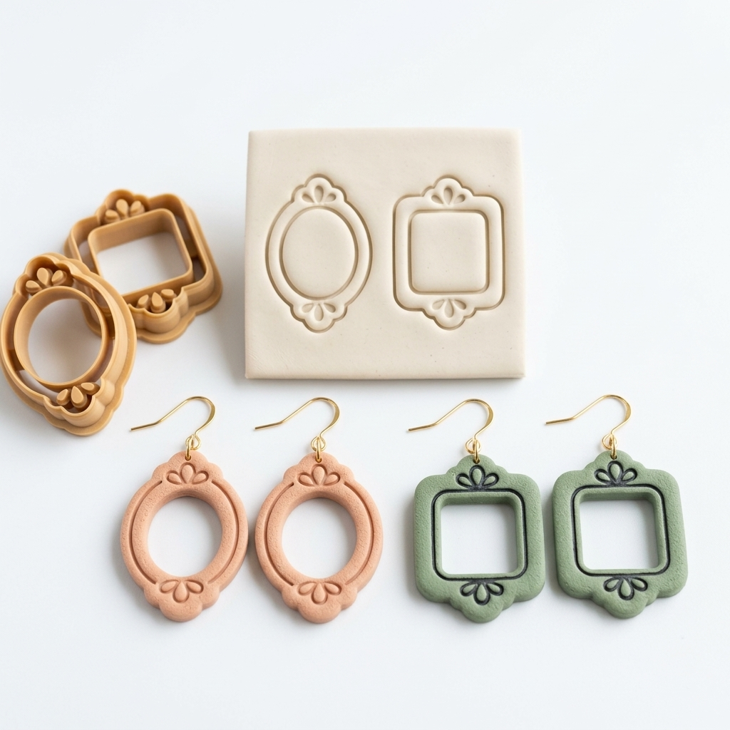 Petal Frames Polymer Clay Cutter Set of 2 | Floral Earring Tool