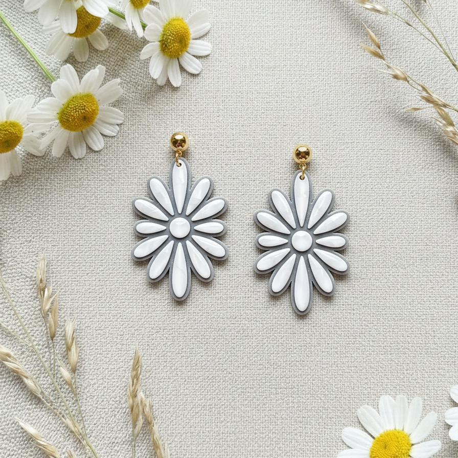 Petal Aura Polymer Clay Cutter for Floral Statement Earrings