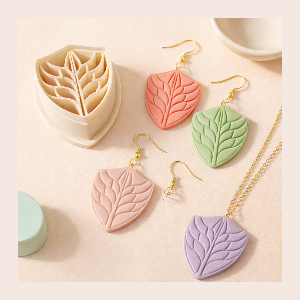 Petal Shield Polymer Clay Cutter – Boho Floral Earring Making Tool