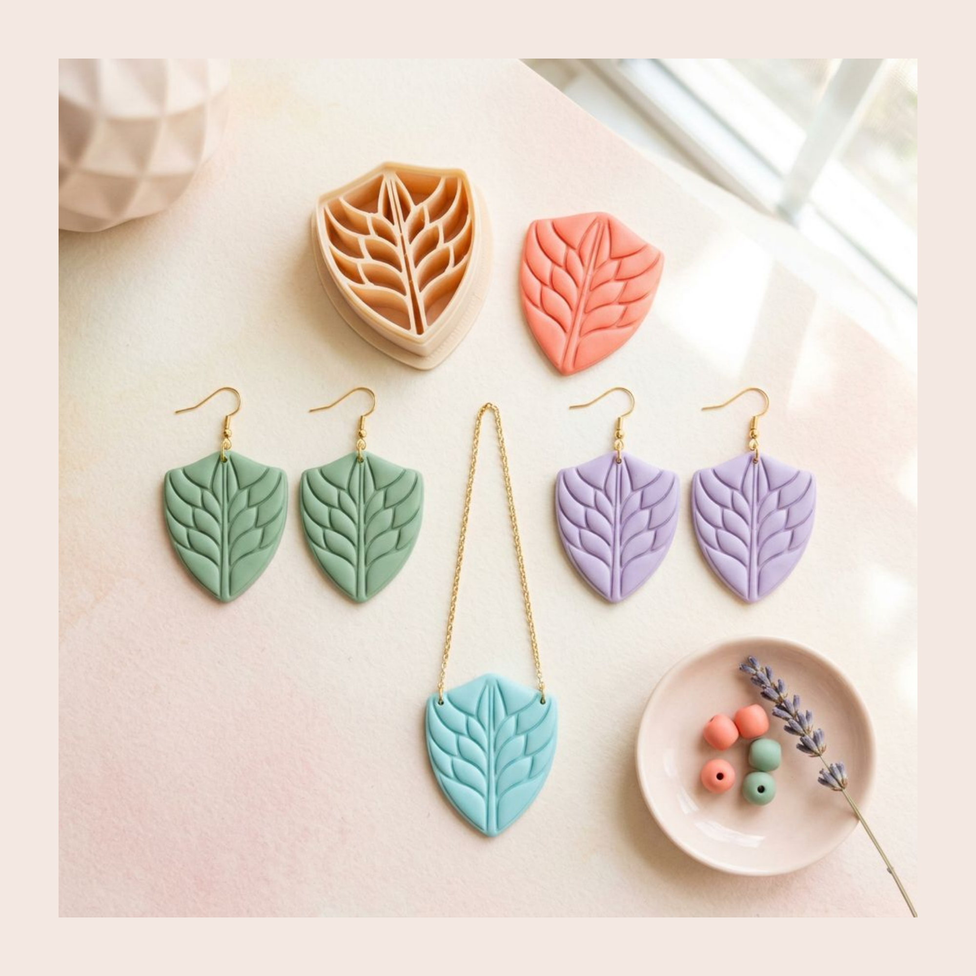 Petal Shield Polymer Clay Cutter – Boho Floral Earring Making Tool