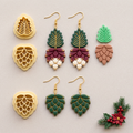 Pine Cone & Pine Sprig Set of 2 Polymer Clay Cutter | Woodland Earring Tool
