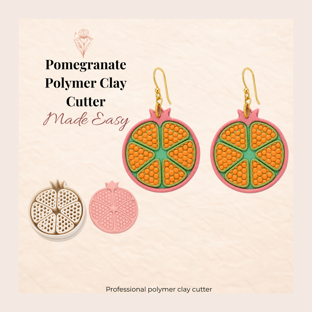 Pomegranate Polymer Clay Cutter | 30–50mm | Pomegranate Shape Clay Cutter | Earring Jewellery Making Tool