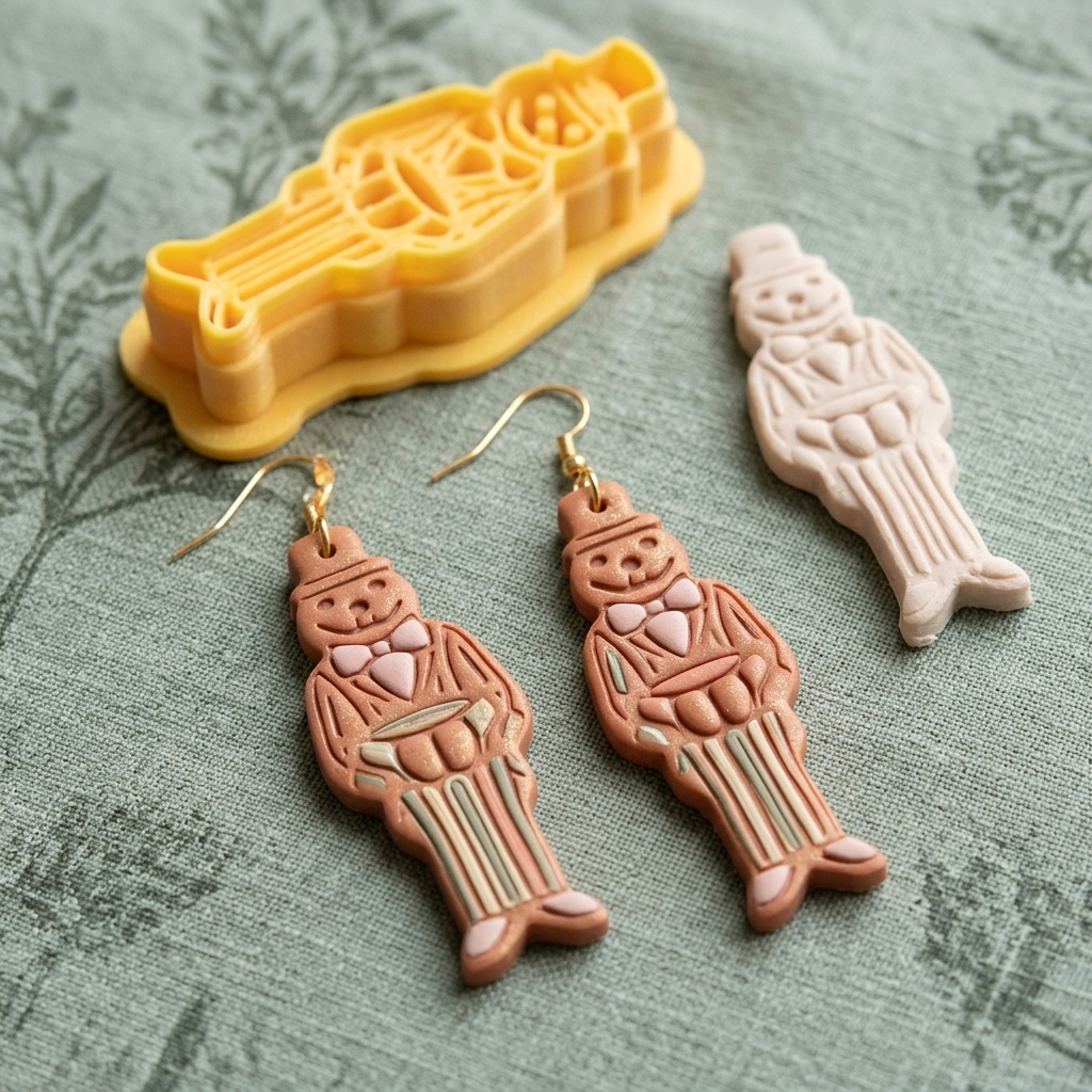 Pumpkin Gentleman with Candy Bowl Polymer Clay Cutter | 30–50mm Halloween Earring Cutter | IrisCrafts7