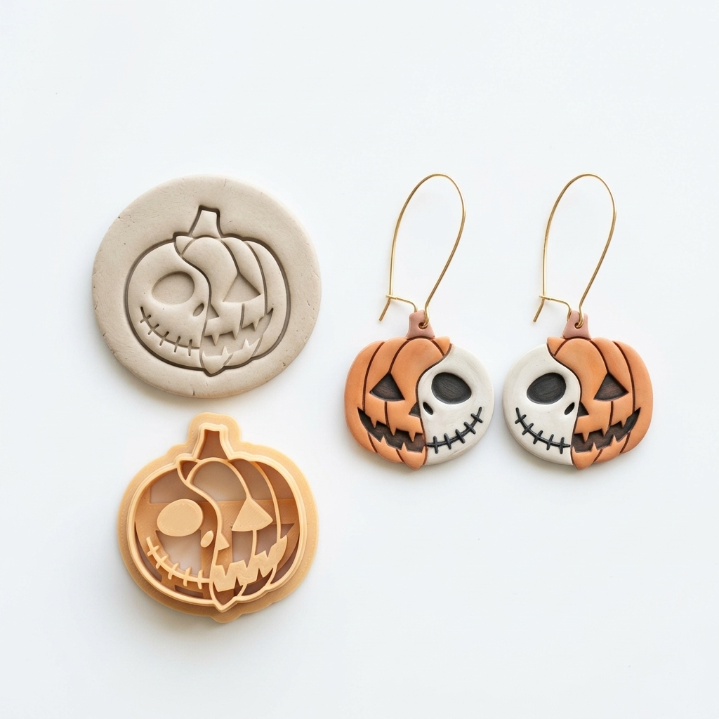 Pumpkin Jack Polymer Clay Cutter | Halloween Earring Tool