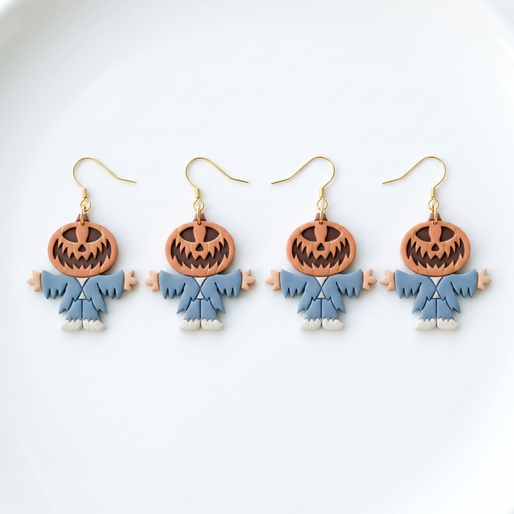 Pumpkin Scarecrow Polymer Clay Cutter | Halloween Earring Tool