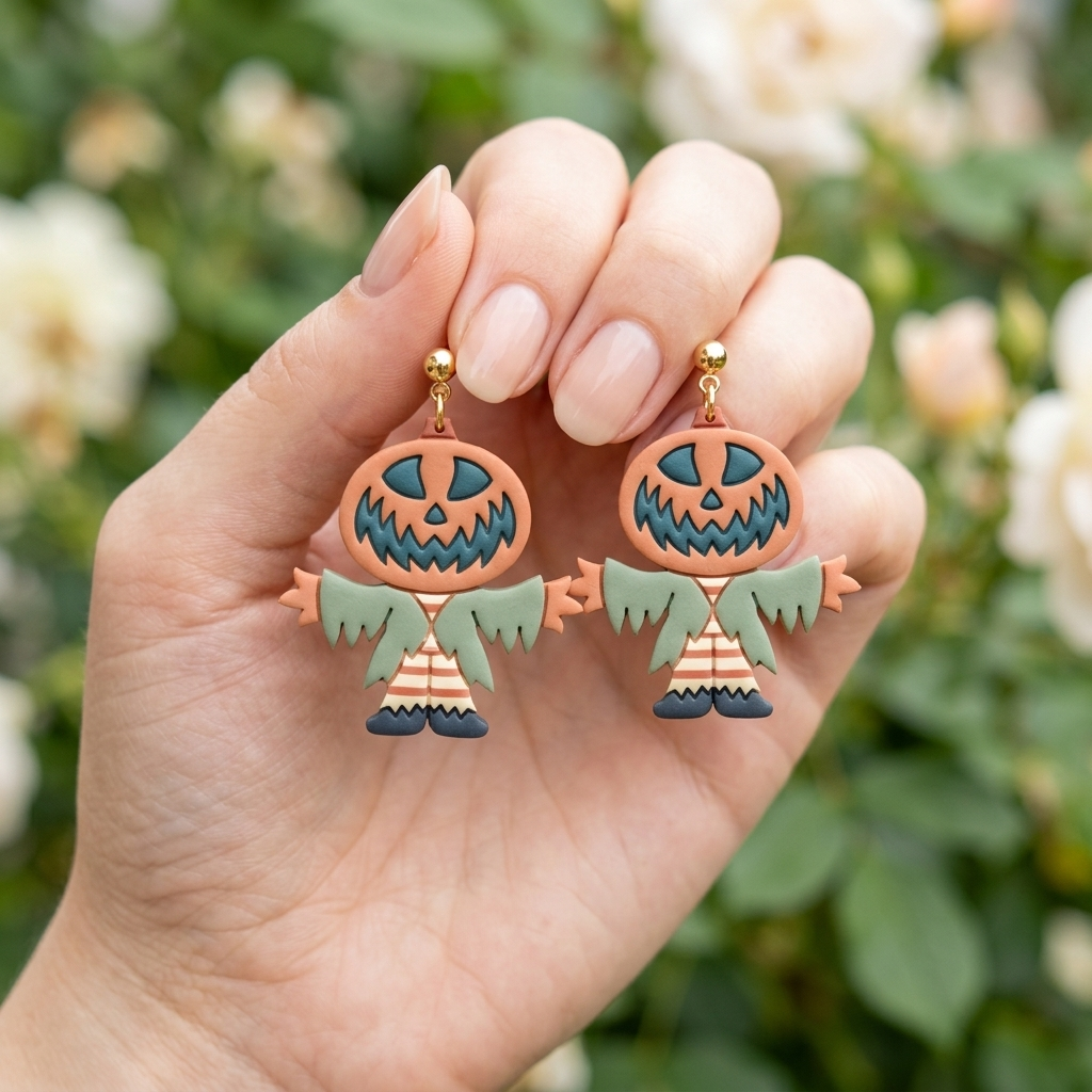 Pumpkin Scarecrow Polymer Clay Cutter | Halloween Earring Tool