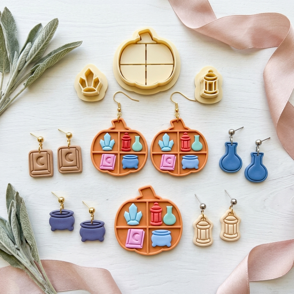 Pumpkin Shelf Polymer Clay Cutter Set | Halloween Earring Tool