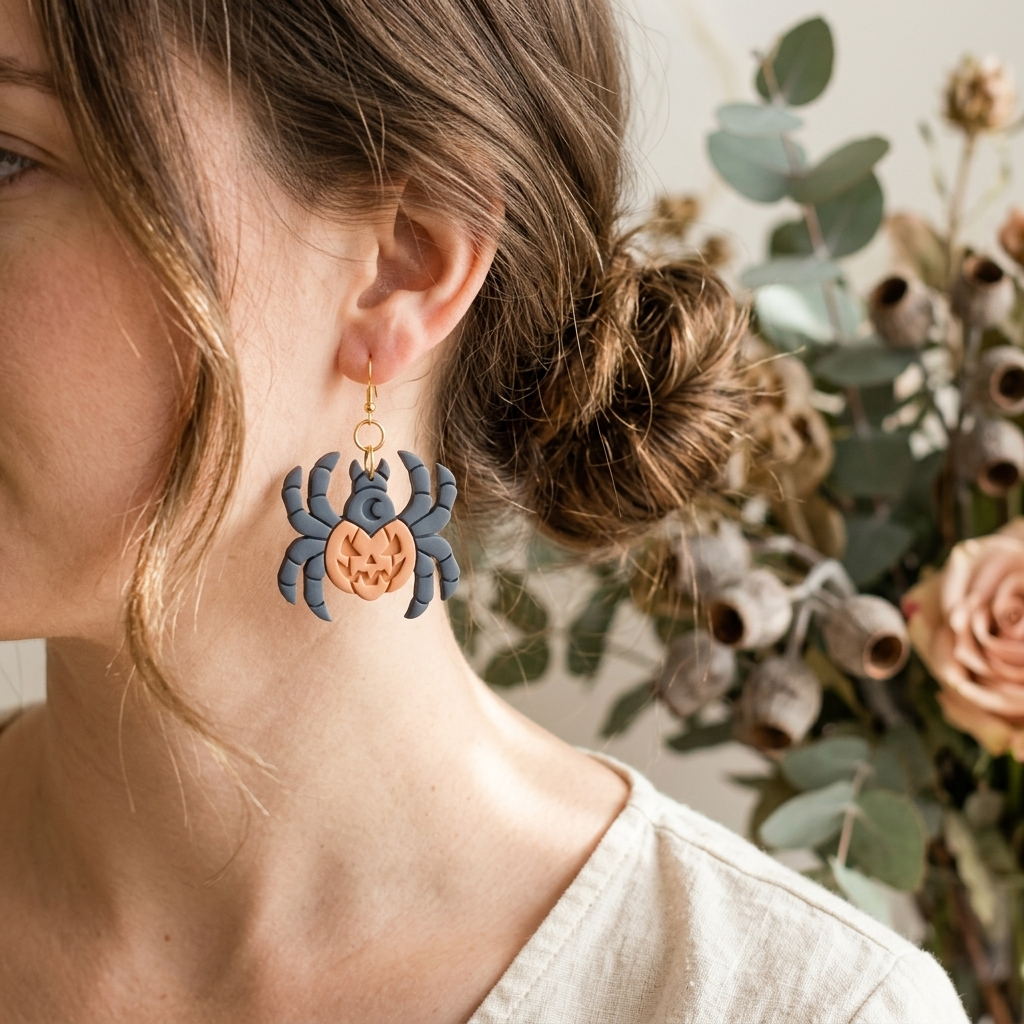 Pumpkin Spider Polymer Clay Cutter | Halloween Earring Tool
