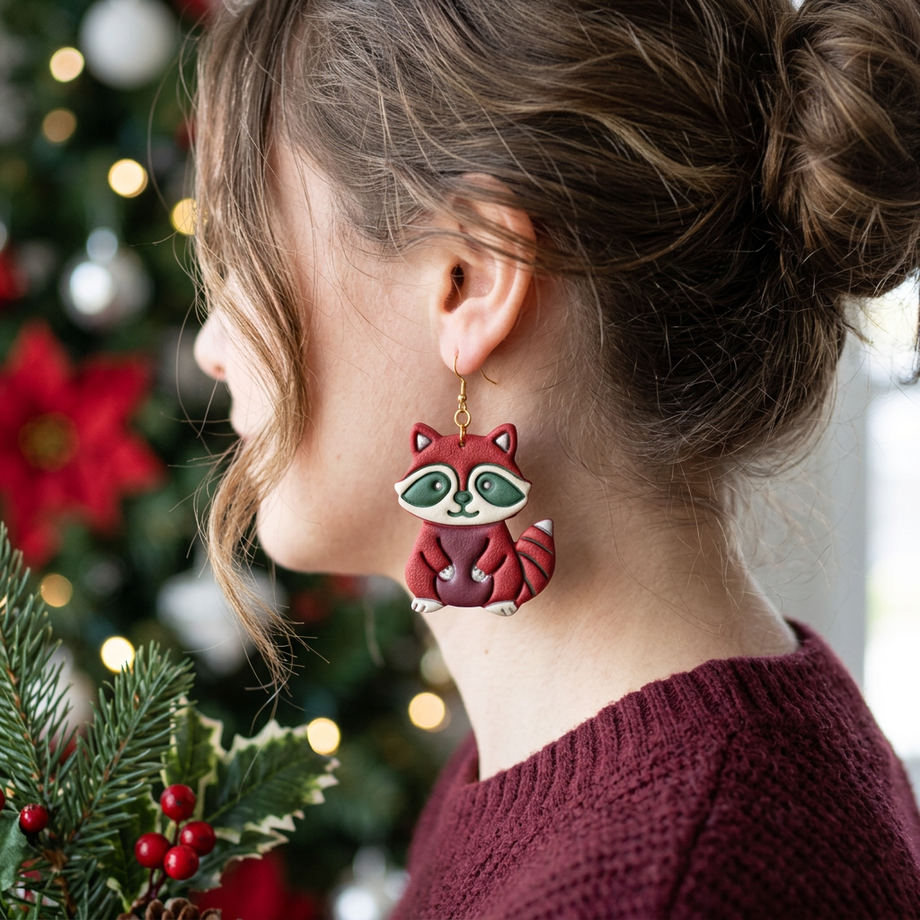 Raccoon Polymer Clay Cutter | Cute Woodland Animal Earring Tool