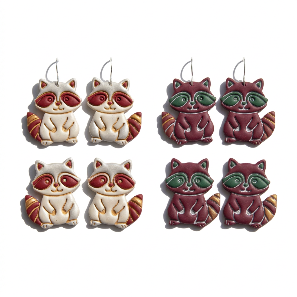 Raccoon Polymer Clay Cutter | Cute Woodland Animal Earring Tool