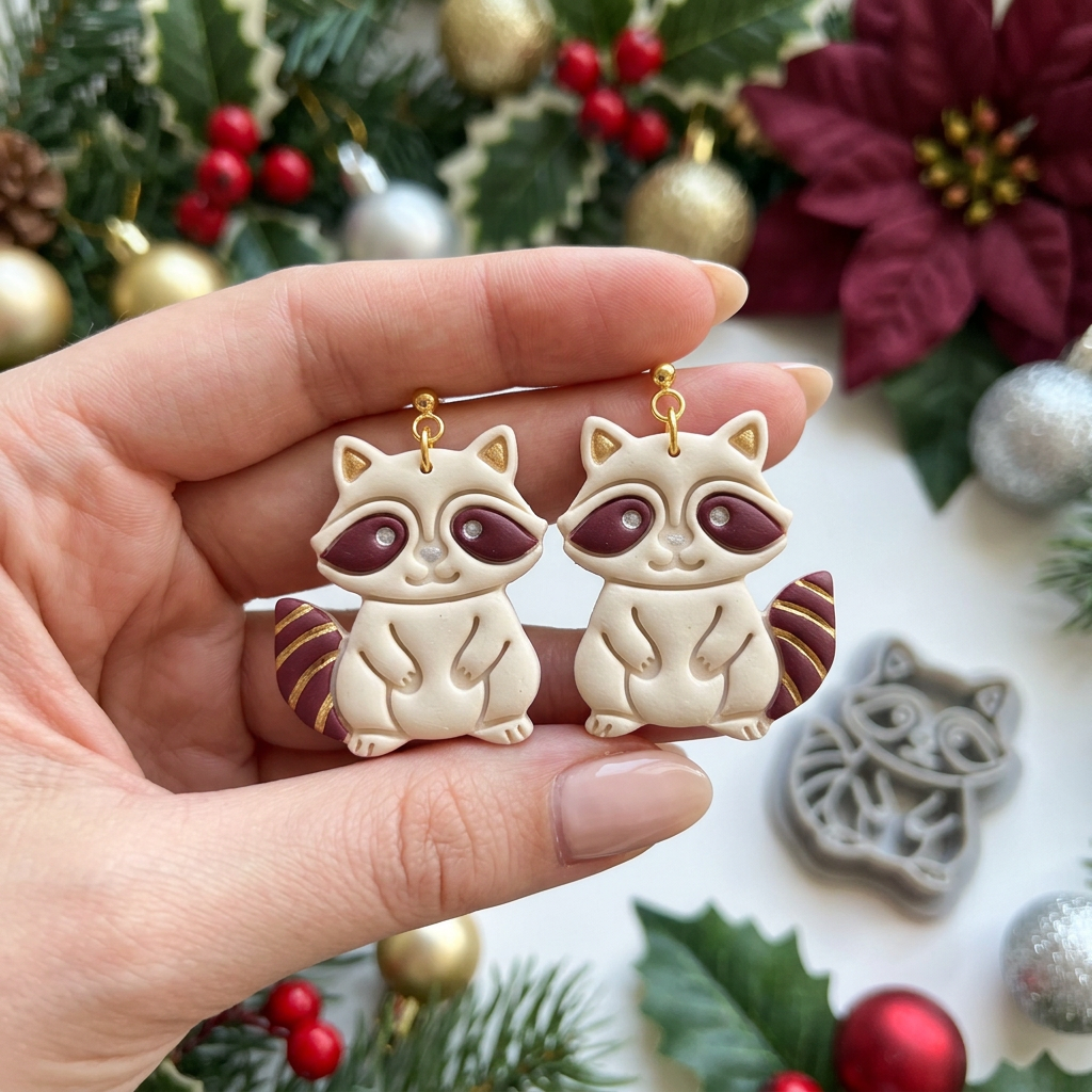 Raccoon Polymer Clay Cutter | Cute Woodland Animal Earring Tool