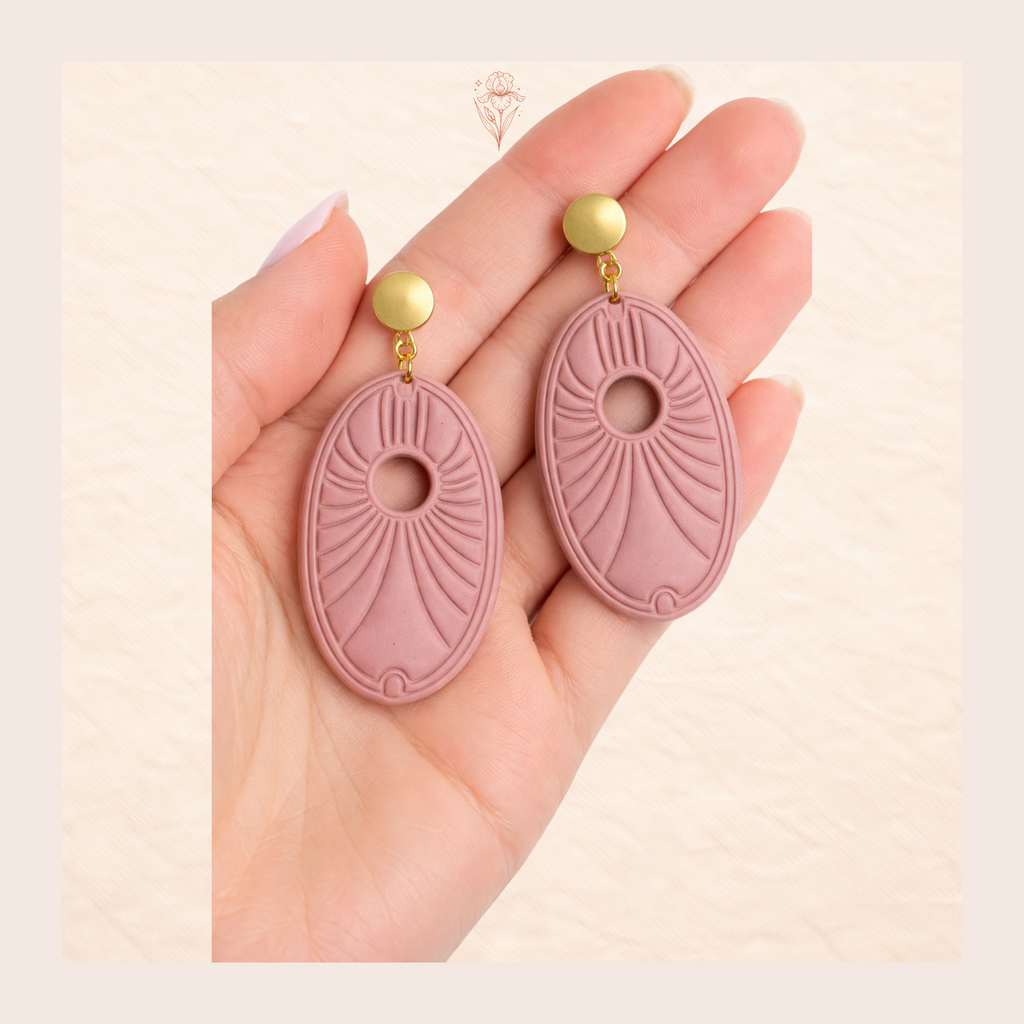 Radiant Jewel Oval 2 Polymer Clay Cutter | Art Deco Oval Earrings Cutter | Clay Tools for Jewellery Making