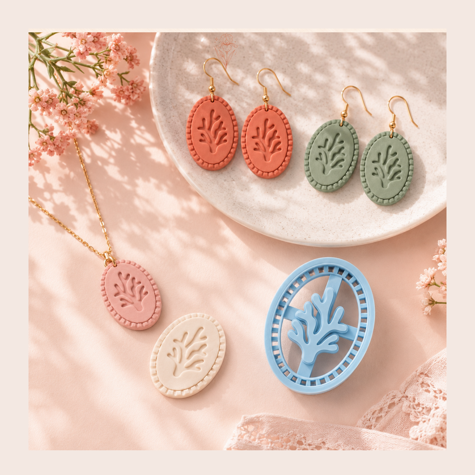 Reef Oval Polymer Clay Cutter | 25–45mm | Oval Shape Clay Cutter | Earring Jewellery Making Tool