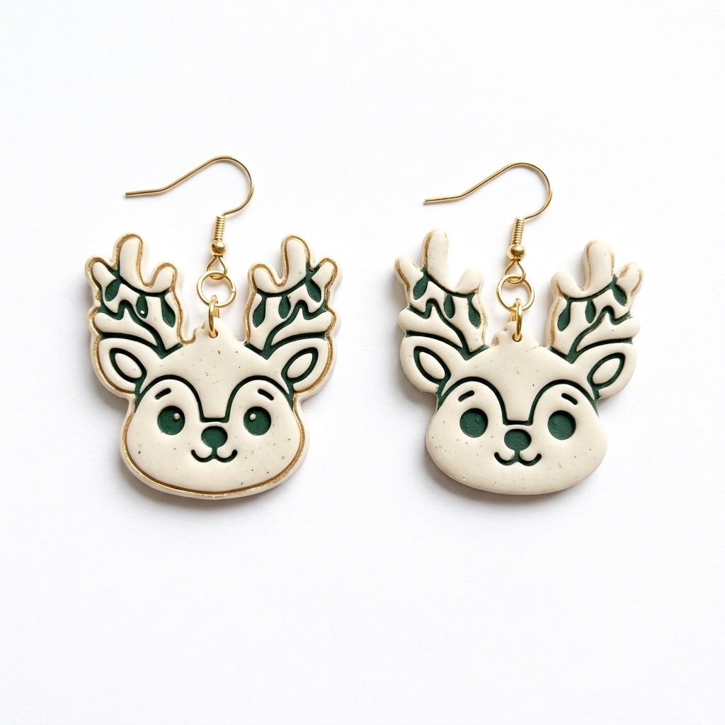 Reindeer with Christmas Lights Polymer Clay Cutter | Festive Earring Tool