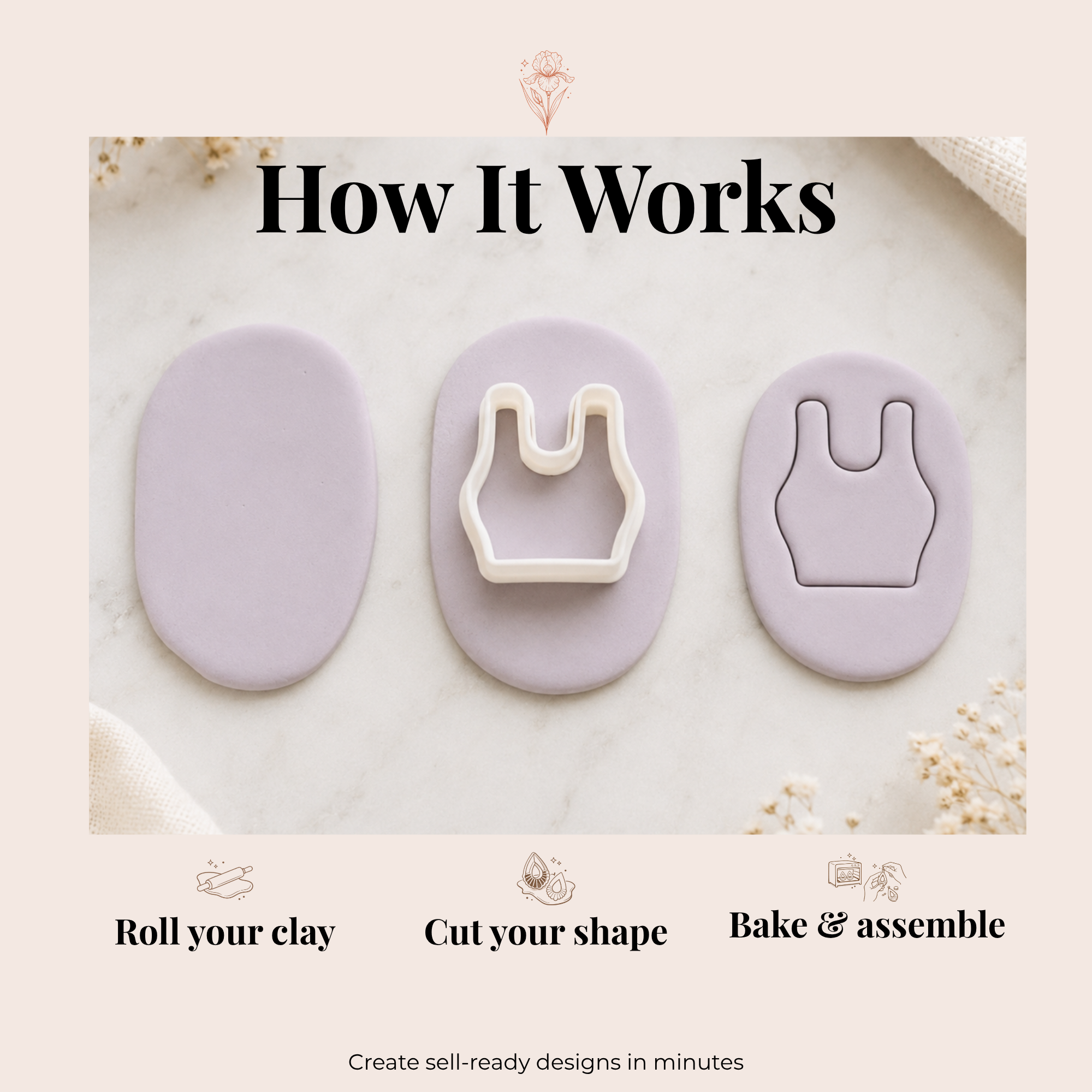 Retro Swim Set Polymer Clay Cutter | 35–55mm | 8 Piece Swimming Set Clay Cutter | Earring Jewellery Making Tool