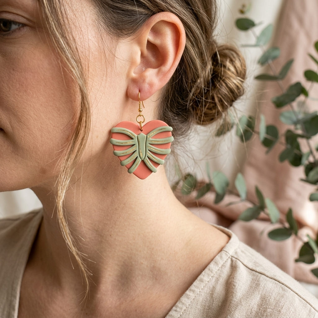 Rib Cage Heart Polymer Clay Cutter | Gothic Earring Tool