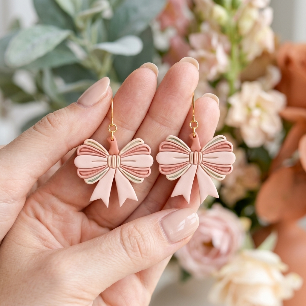 Ribbon Pumpkin Polymer Clay Cutter | 25–45mm Autumn Earring Cutter | IrisCrafts7