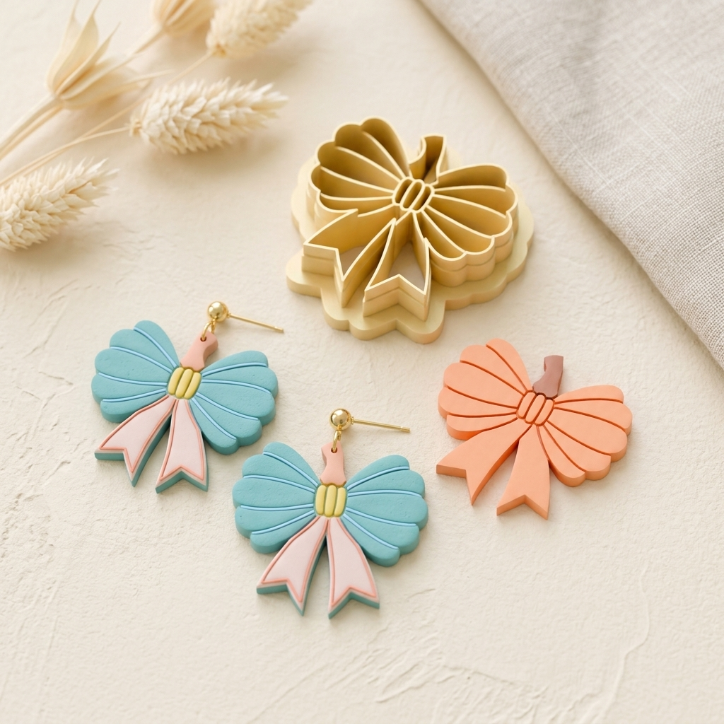 Ribbon Pumpkin Polymer Clay Cutter | 25–45mm Autumn Earring Cutter | IrisCrafts7