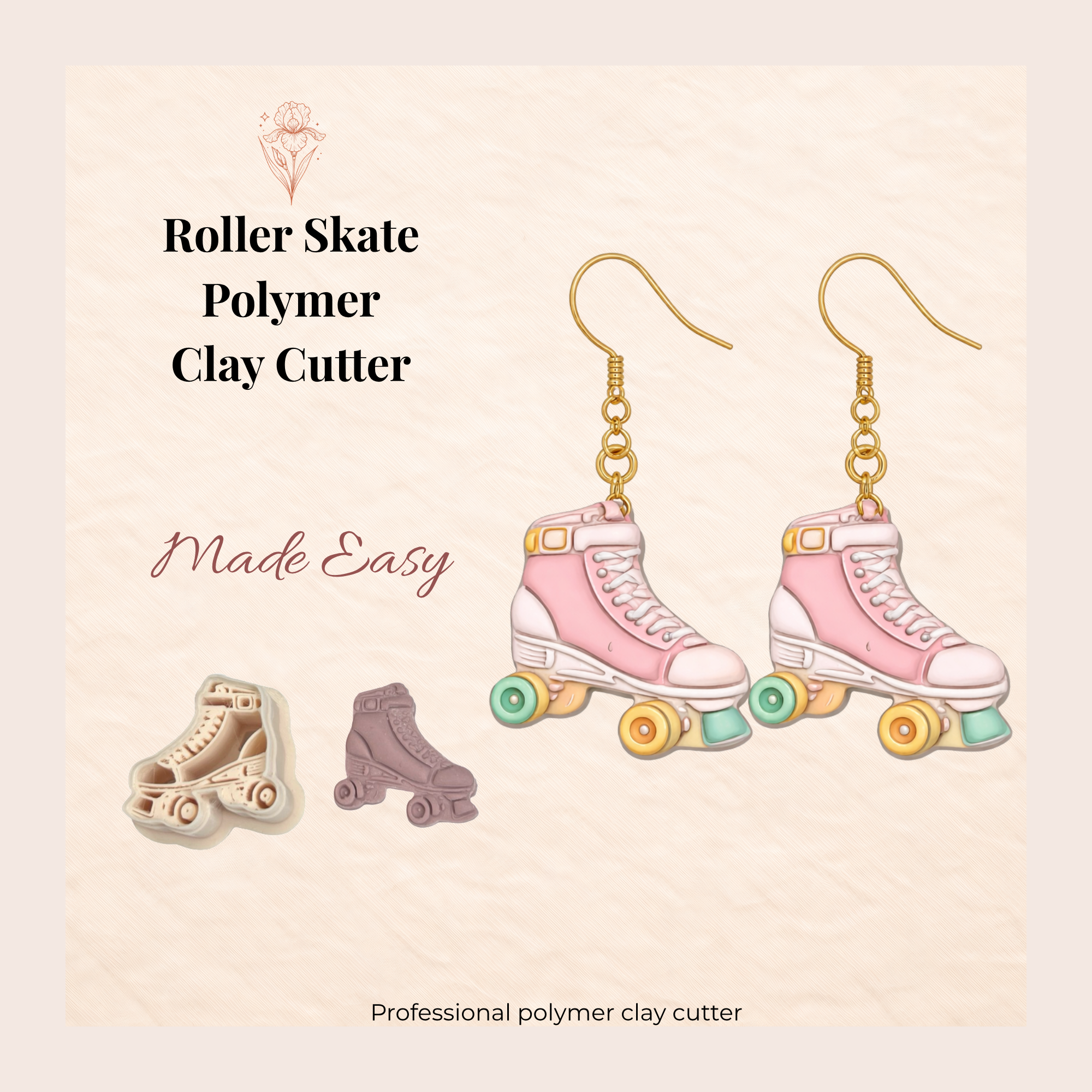 Roller Skate Polymer Clay Cutter 25-45mm | Sport Jewellery Making | IrisCrafts7