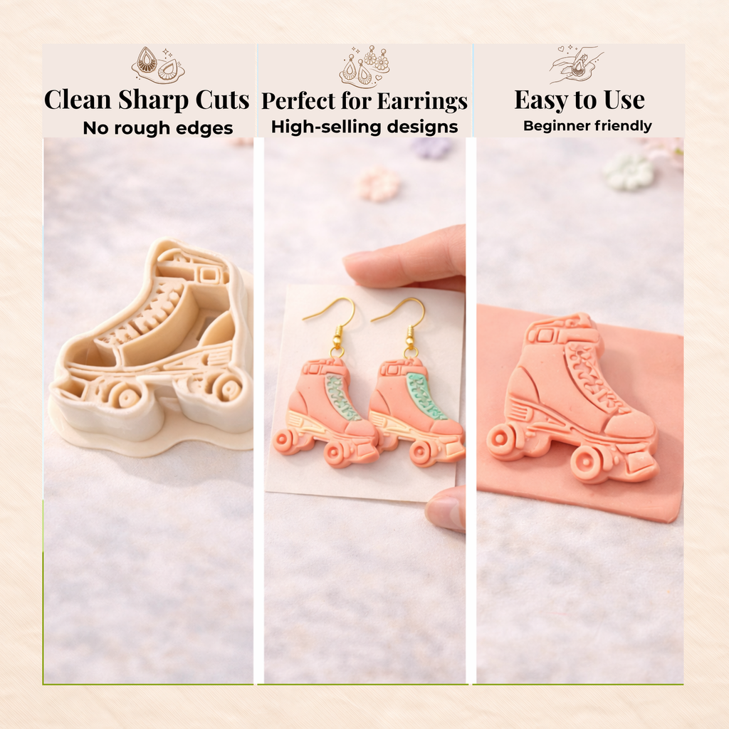 Roller Skate Polymer Clay Cutter 25-45mm | Sport Jewellery Making | IrisCrafts7