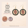 Round Seashell Frame Polymer Clay Cutter 30–50mm | Coastal Earring Cutter | IrisCrafts7