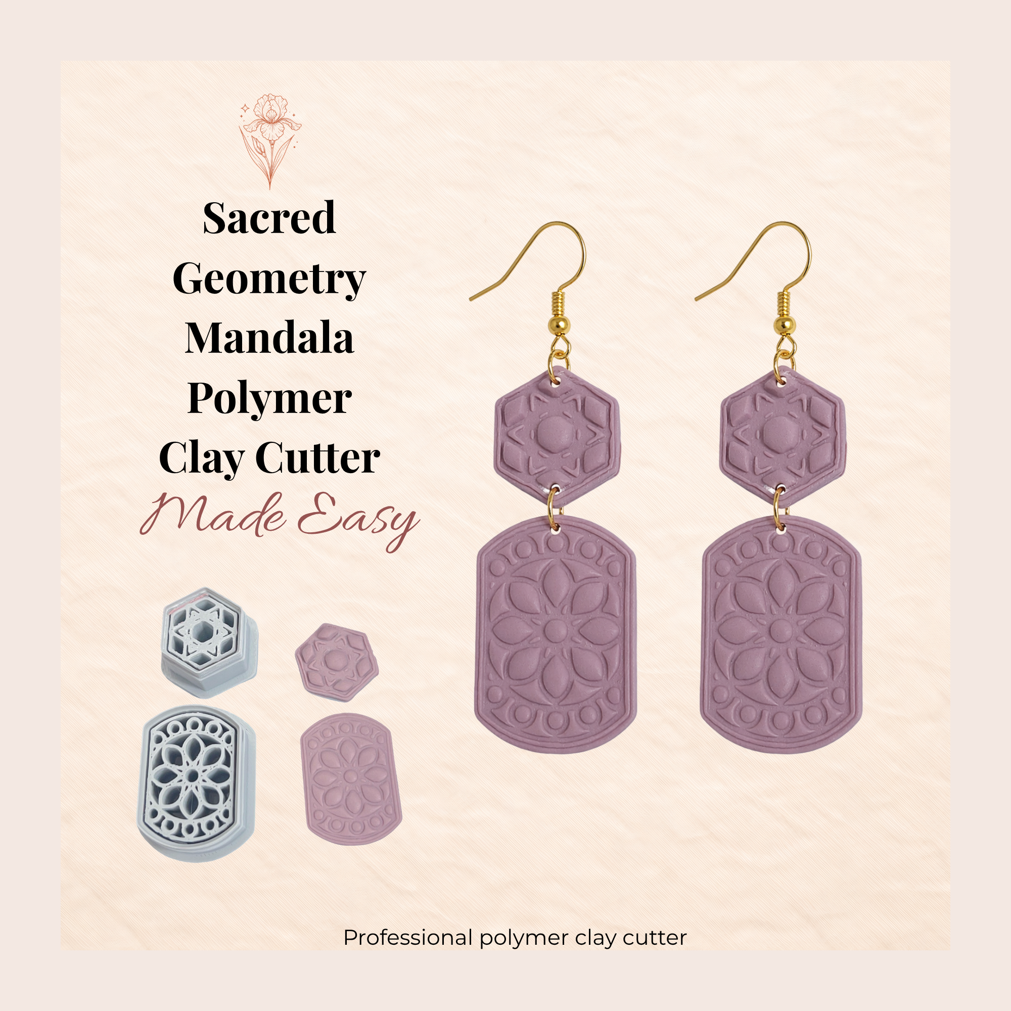 Sacred Geometry Mandala Polymer Clay Cutter 30-50mm | IrisCrafts7
