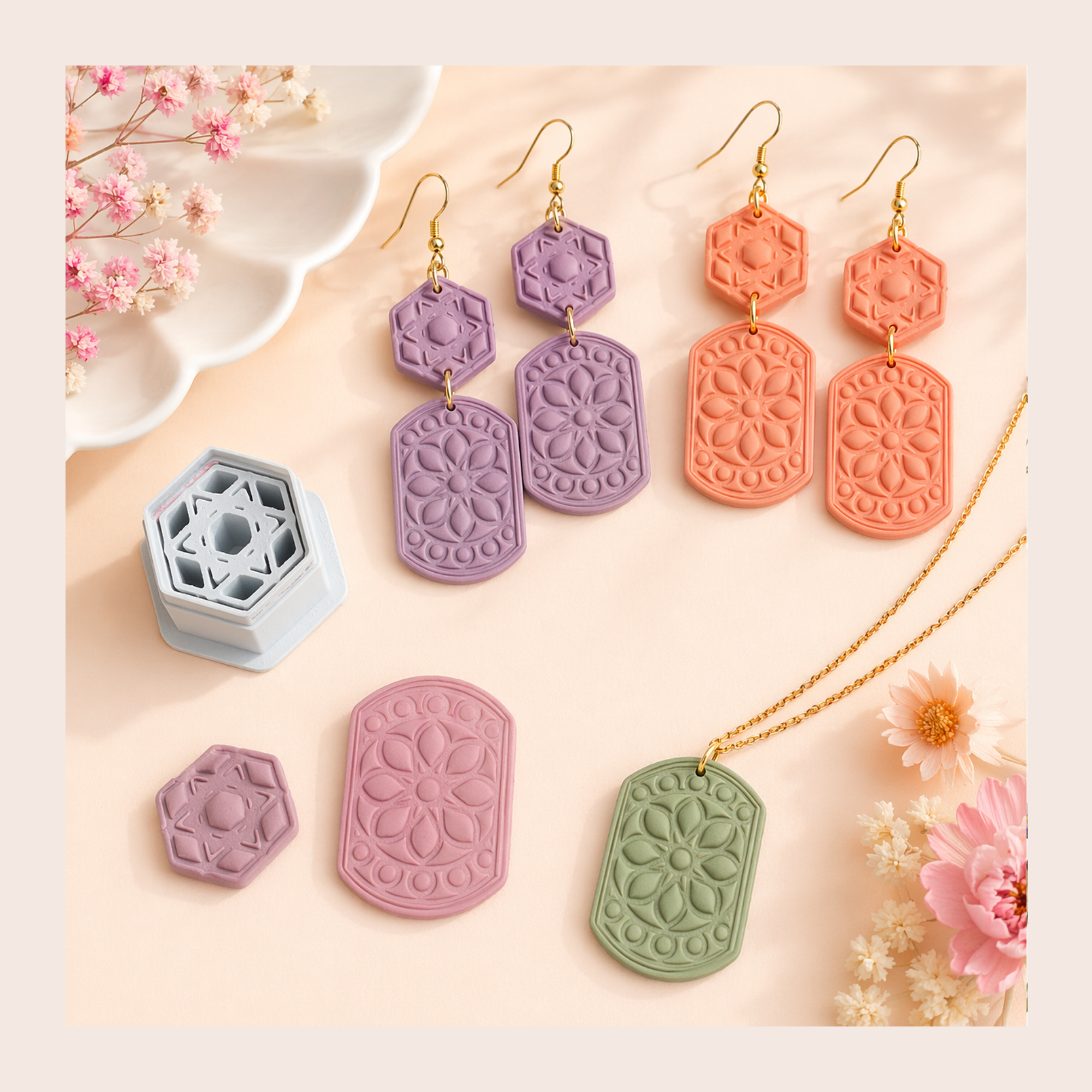 Sacred Geometry Mandala Polymer Clay Cutter 30-50mm | IrisCrafts7