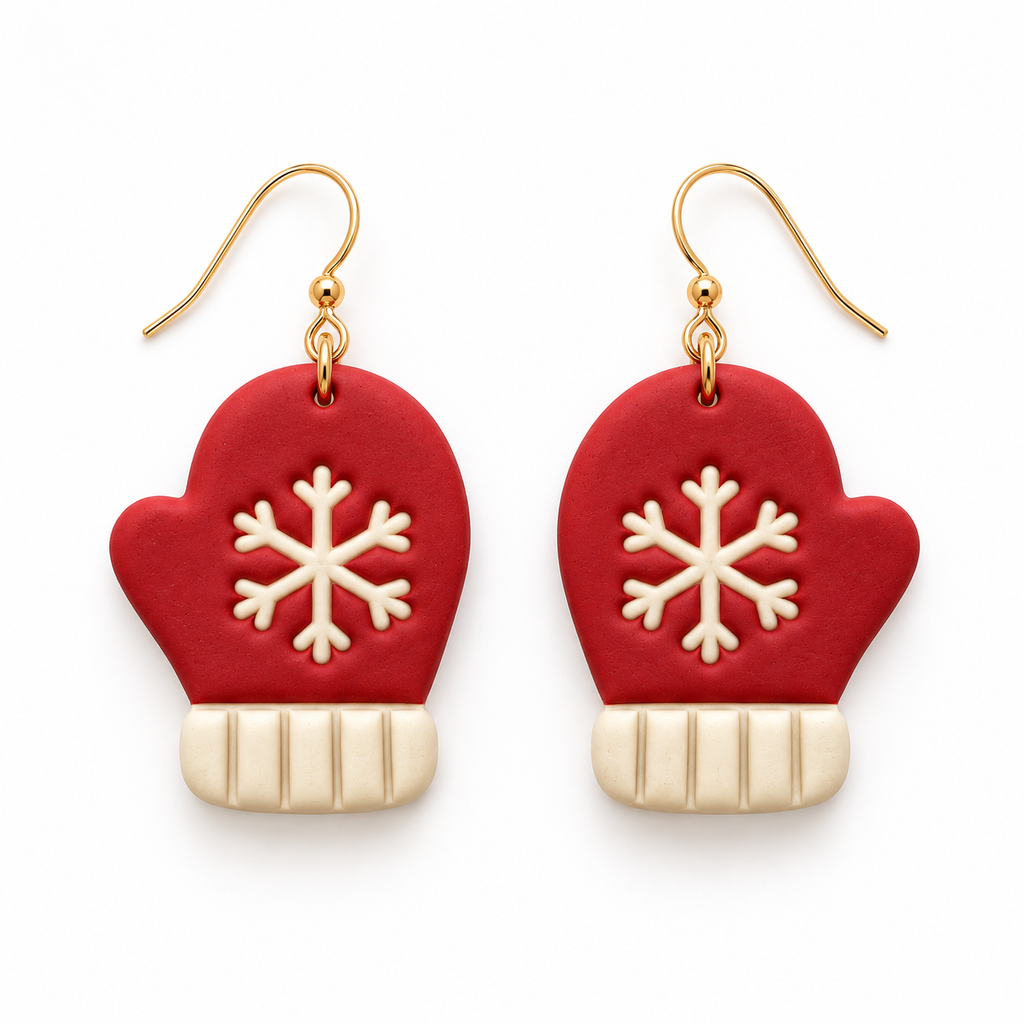 Santa Gloves 2 Polymer Clay Cutter | Christmas Earring Tool