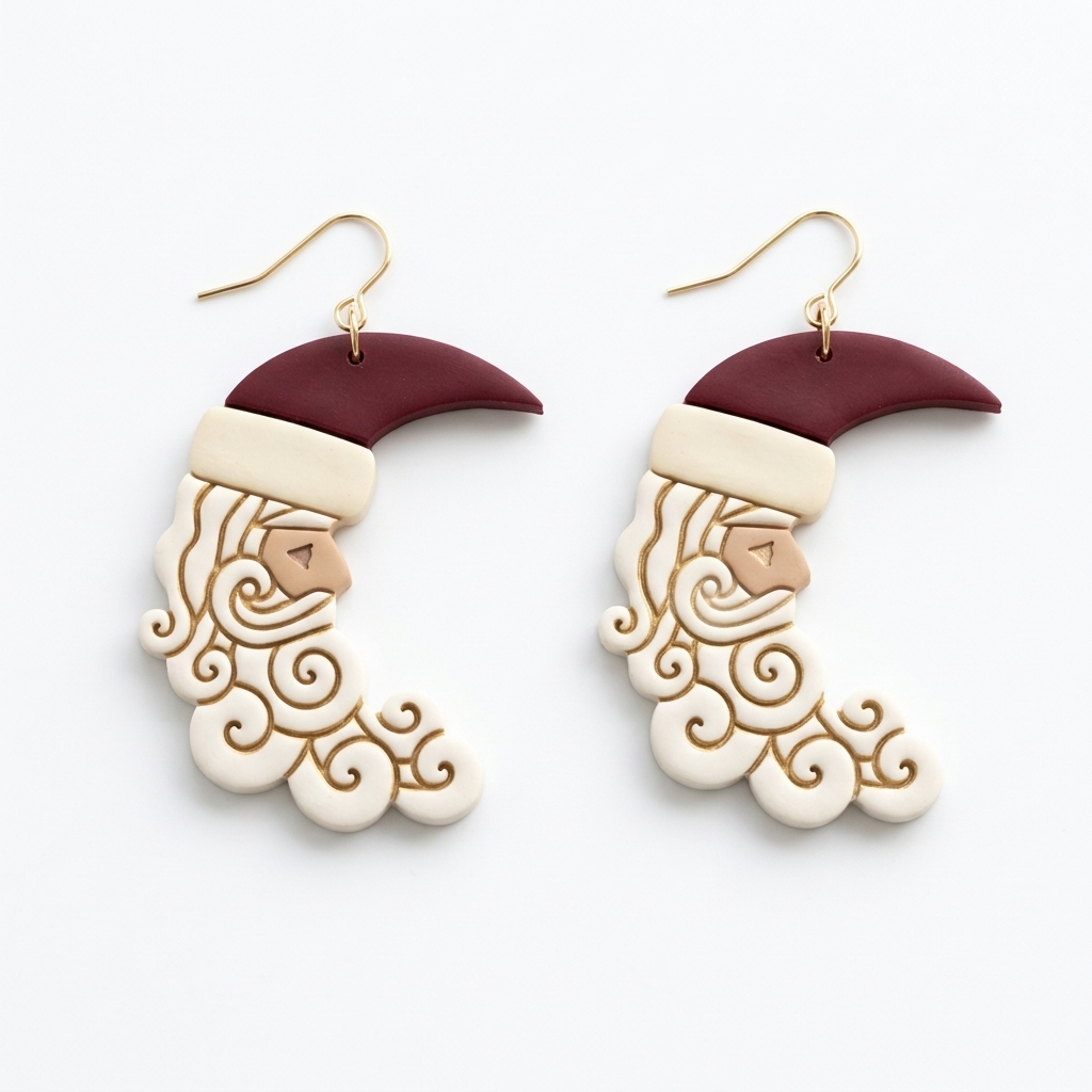 Santa Moon Polymer Clay Cutter | Christmas Earring Tool