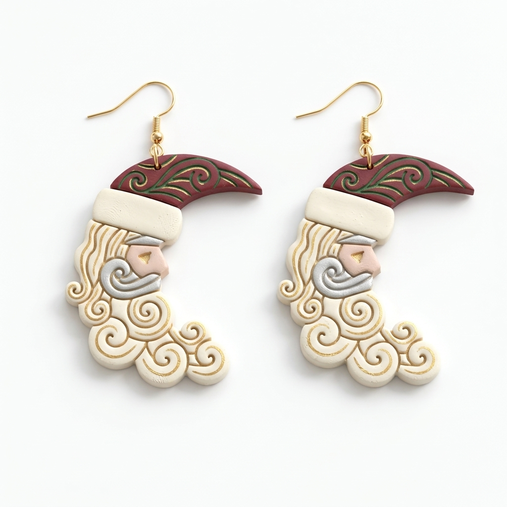 Santa Moon Polymer Clay Cutter | Christmas Earring Tool