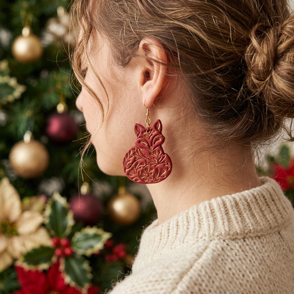 Scandinavian Fox Polymer Clay Cutter | Nordic Folk Earring Tool