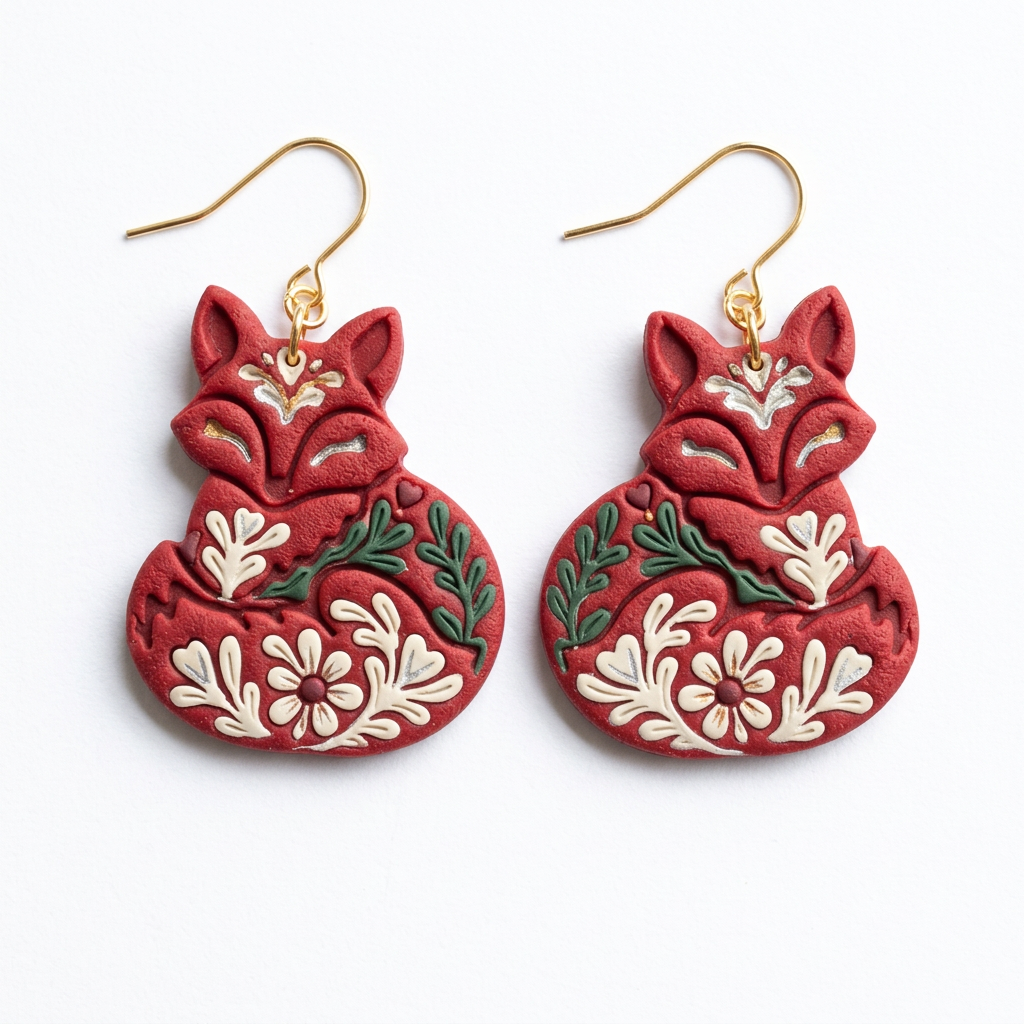 Scandinavian Fox Polymer Clay Cutter | Nordic Folk Earring Tool