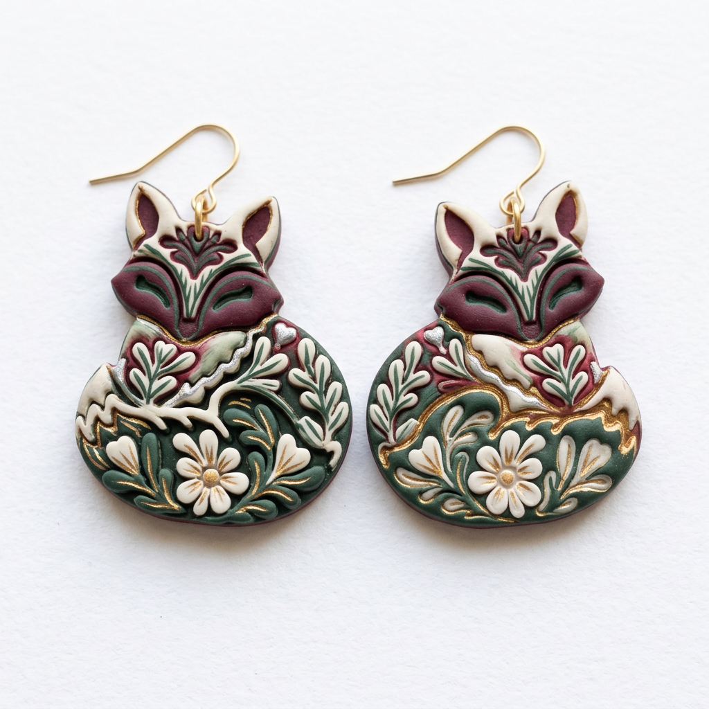 Scandinavian Fox Polymer Clay Cutter | Nordic Folk Earring Tool
