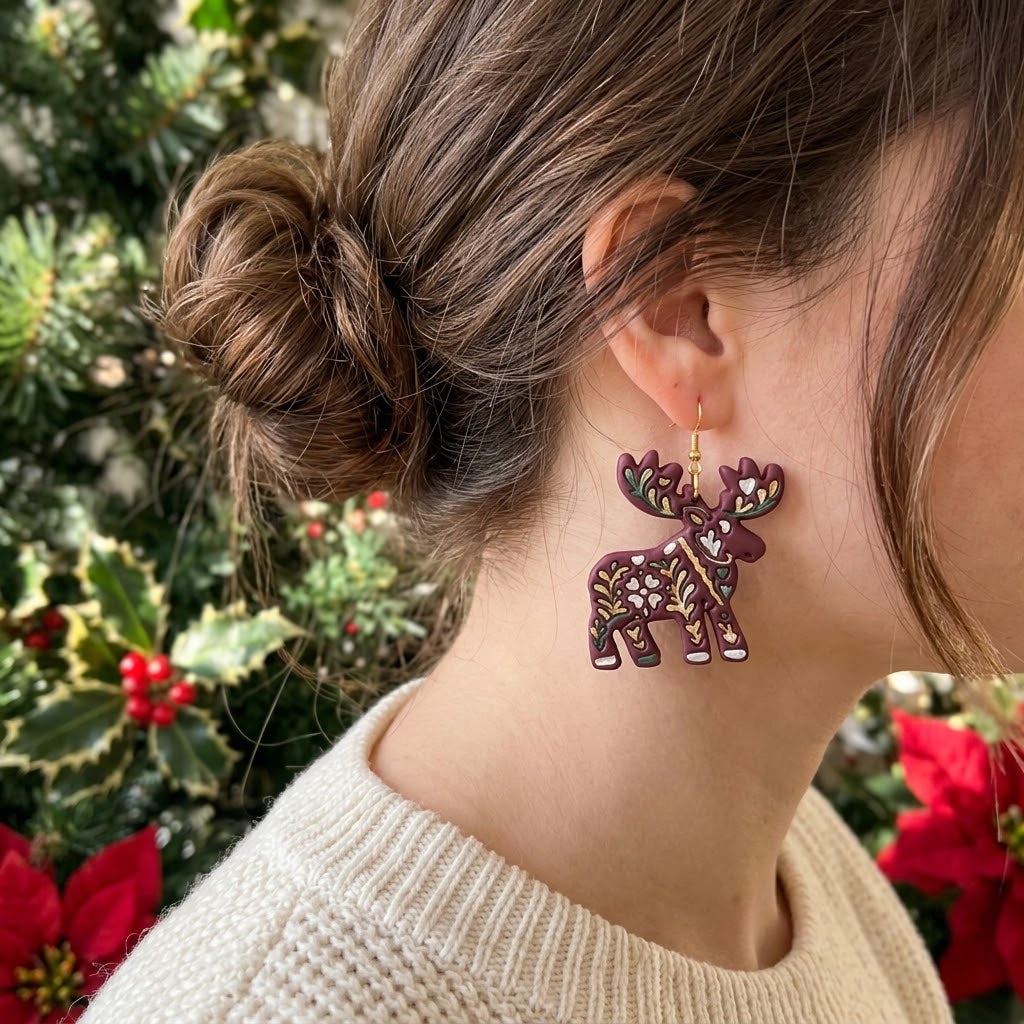 Scandinavian Moose Polymer Clay Cutter | Nordic Folk Earring Tool