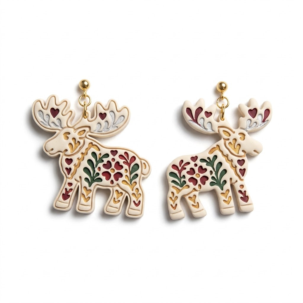 Scandinavian Moose Polymer Clay Cutter | Nordic Folk Earring Tool