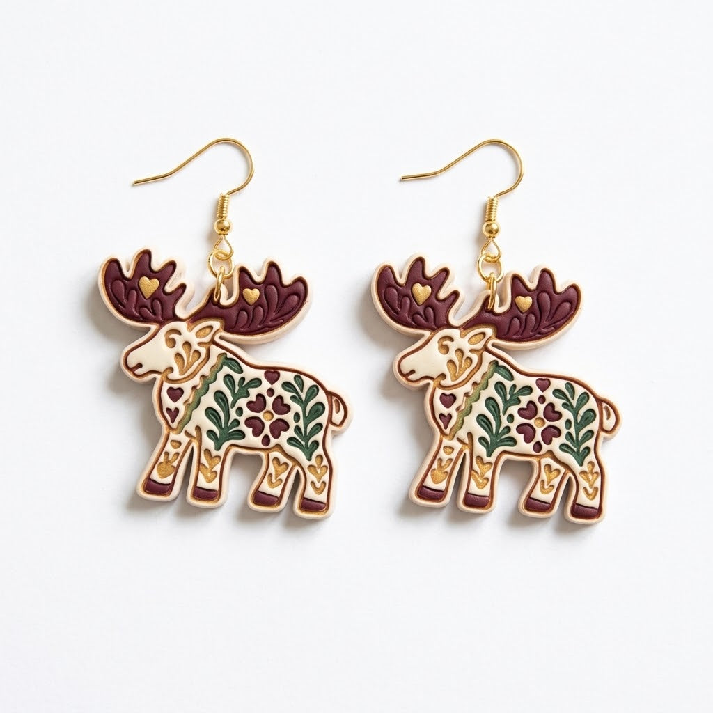 Scandinavian Moose Polymer Clay Cutter | Nordic Folk Earring Tool