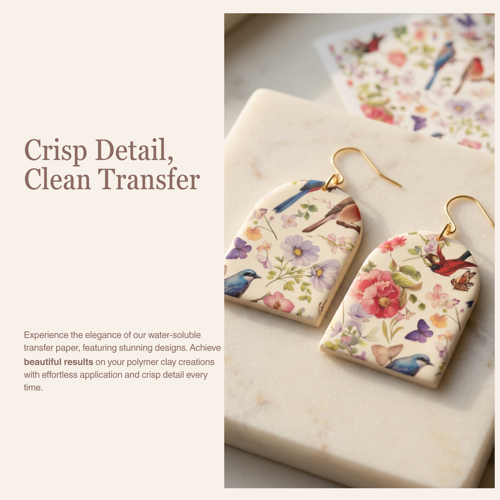 Shabby Chic Transfer Paper for Polymer Clay 150x100mm | Vintage Clay Transfer | IrisCrafts7