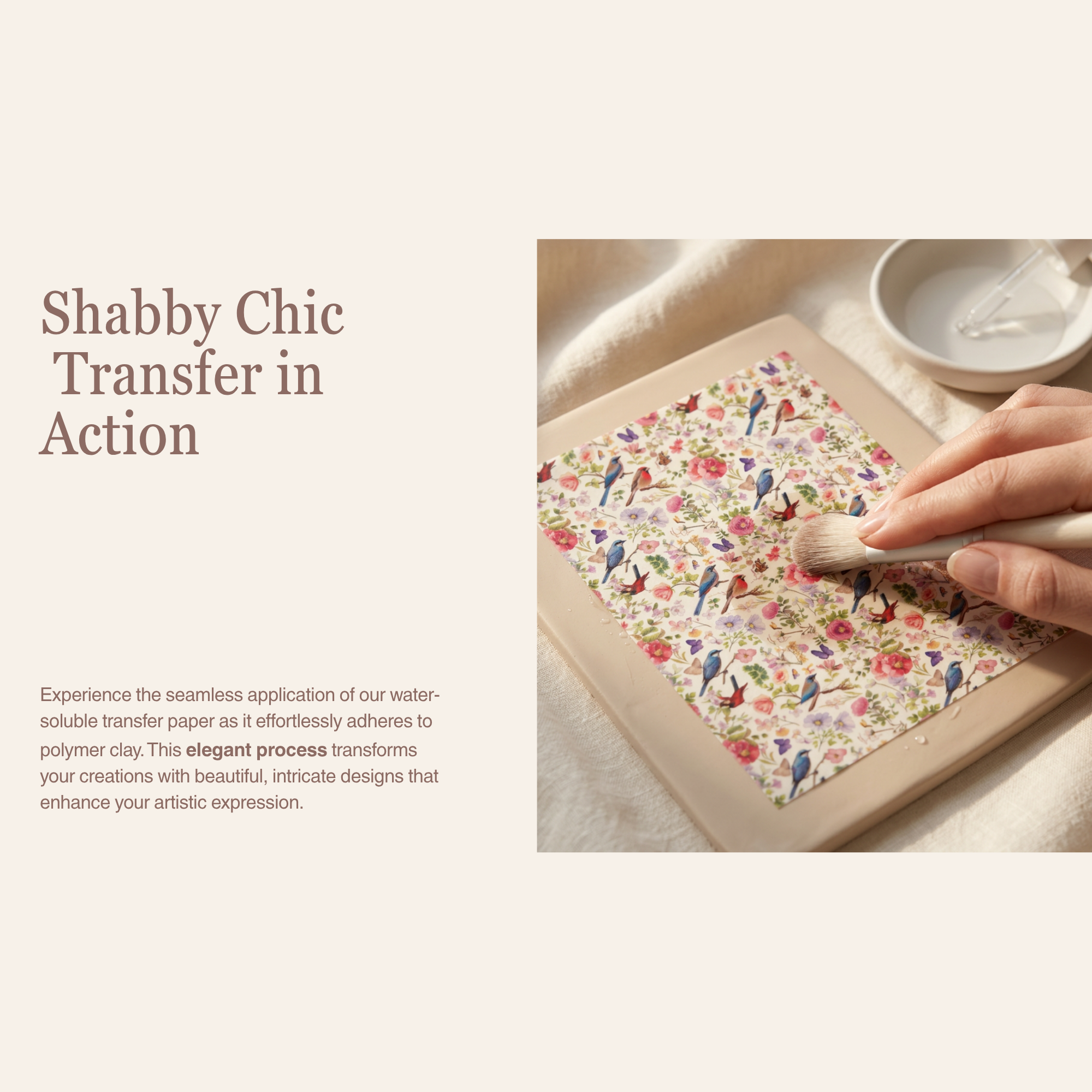 Shabby Chic Transfer Paper for Polymer Clay 150x100mm | Vintage Clay Transfer | IrisCrafts7