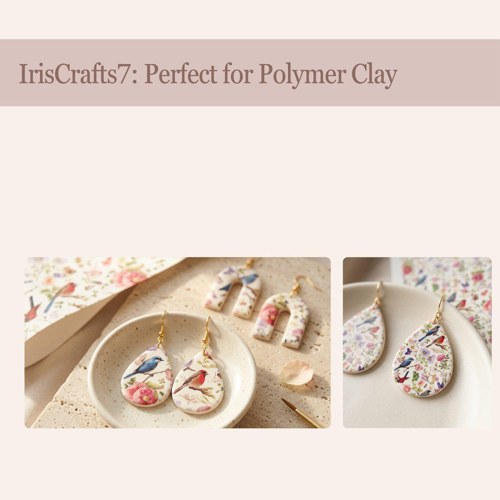 Shabby Chic Transfer Paper for Polymer Clay 150x100mm | Vintage Clay Transfer | IrisCrafts7