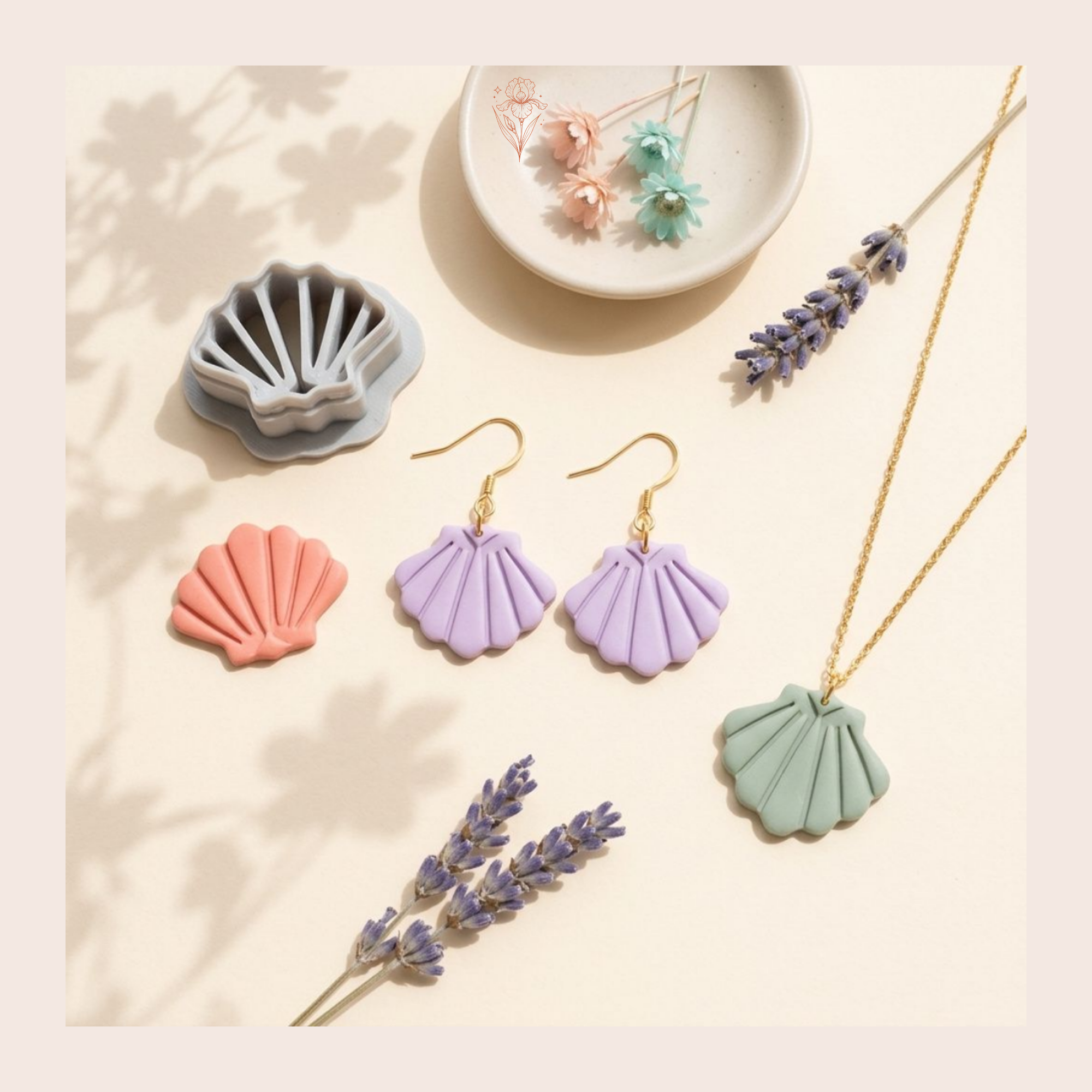 Shell 12 Polymer Clay Cutter 15–45mm | Ocean Earring Cutter | IrisCrafts7