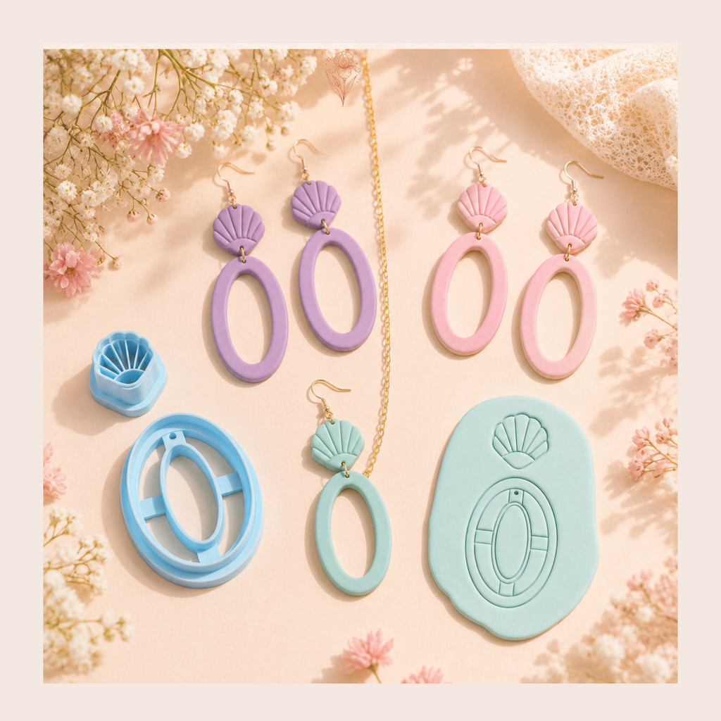 Shell Oval Polymer Clay Cutter | 35–55mm | Shell Oval Shape Clay Cutter | Earring Jewellery Making Tool