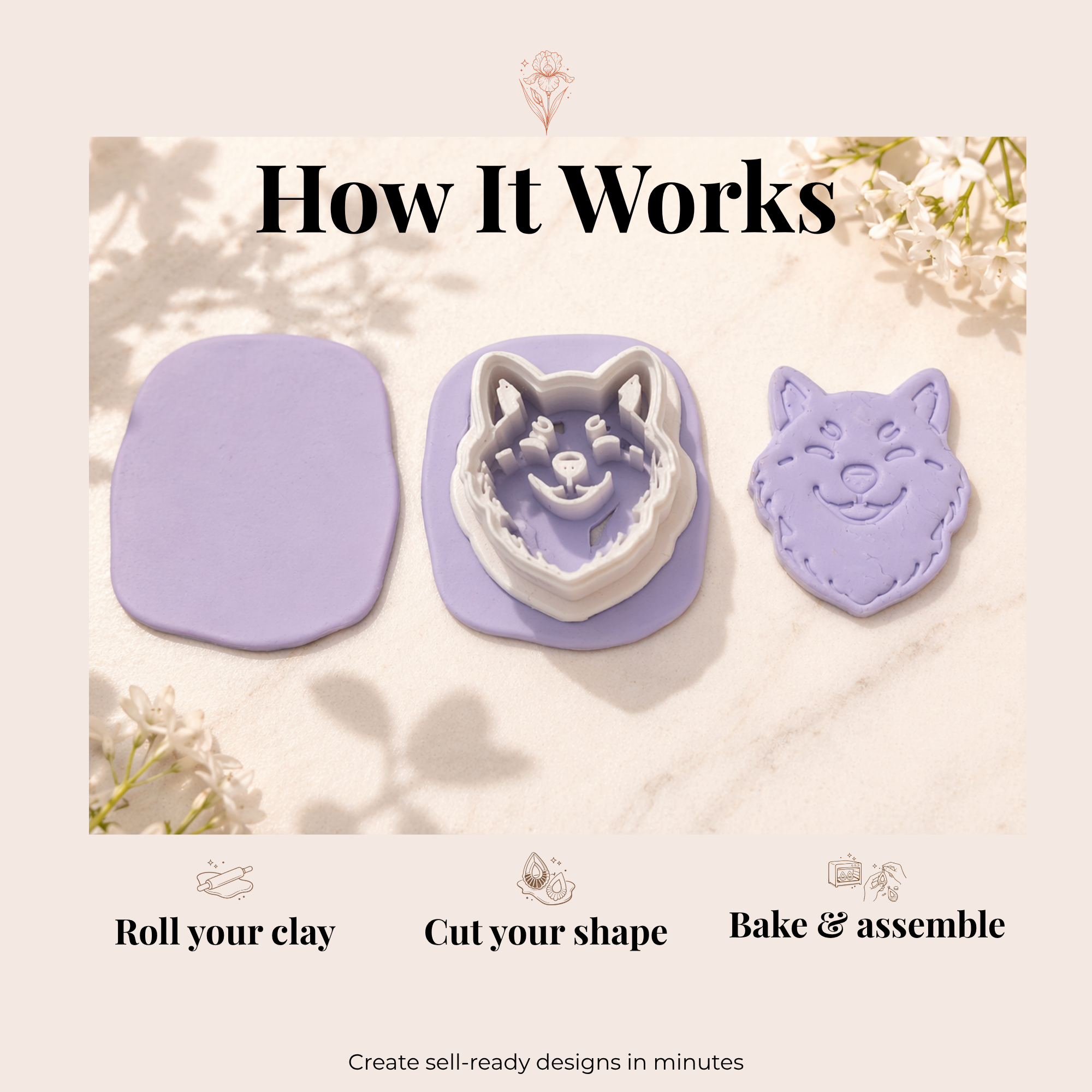 Shiba Inu Polymer Clay Cutter 25-45mm | Dog Jewellery Making | IrisCrafts7