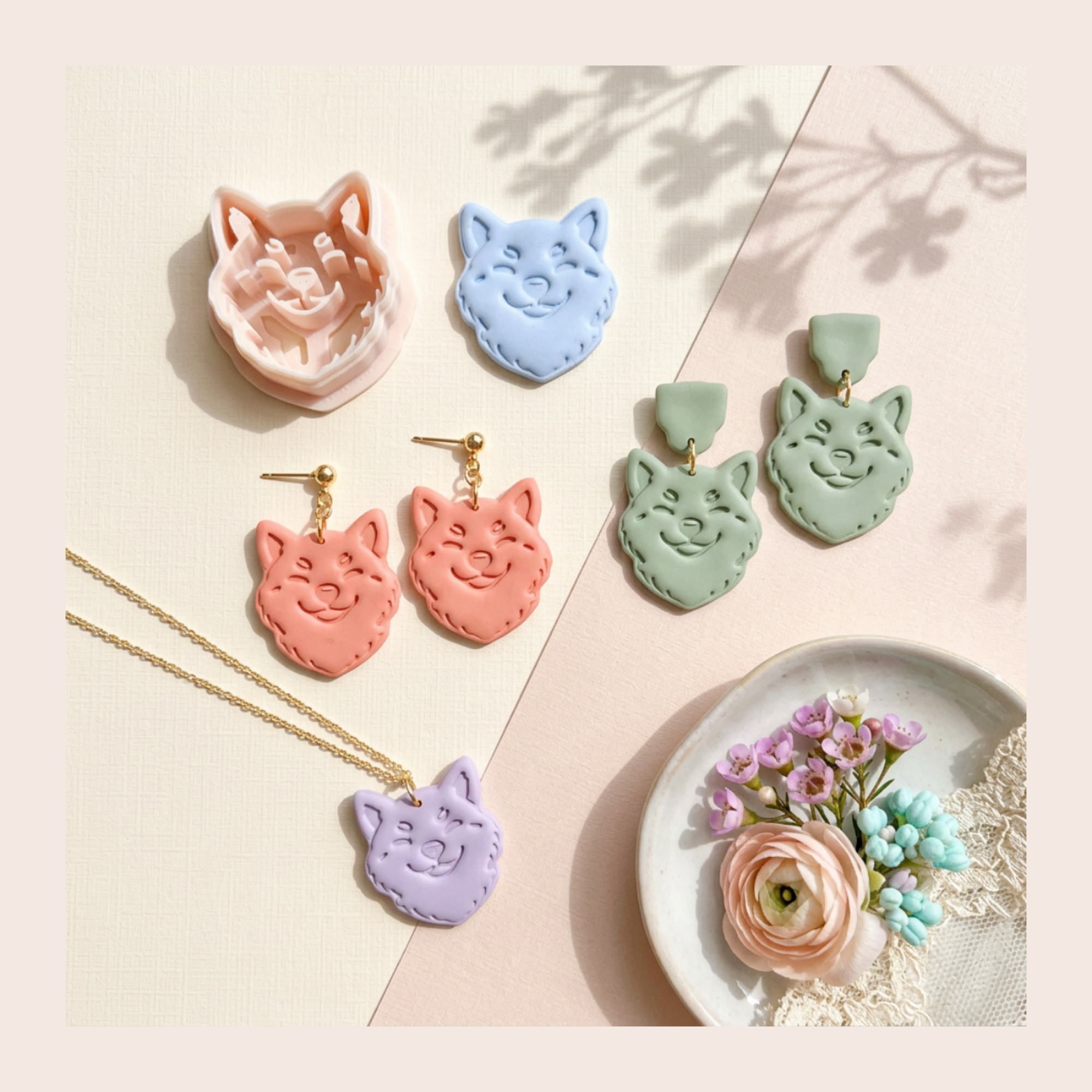 Shiba Inu Polymer Clay Cutter 25-45mm | Dog Jewellery Making | IrisCrafts7