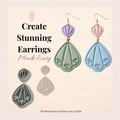 Sirena Deco Polymer Clay Cutter Set | 3D Printed Mermaid Art Deco Clay Earring Cutter | Boho Mermaid Clay Tool | Jewellery Making Supplies