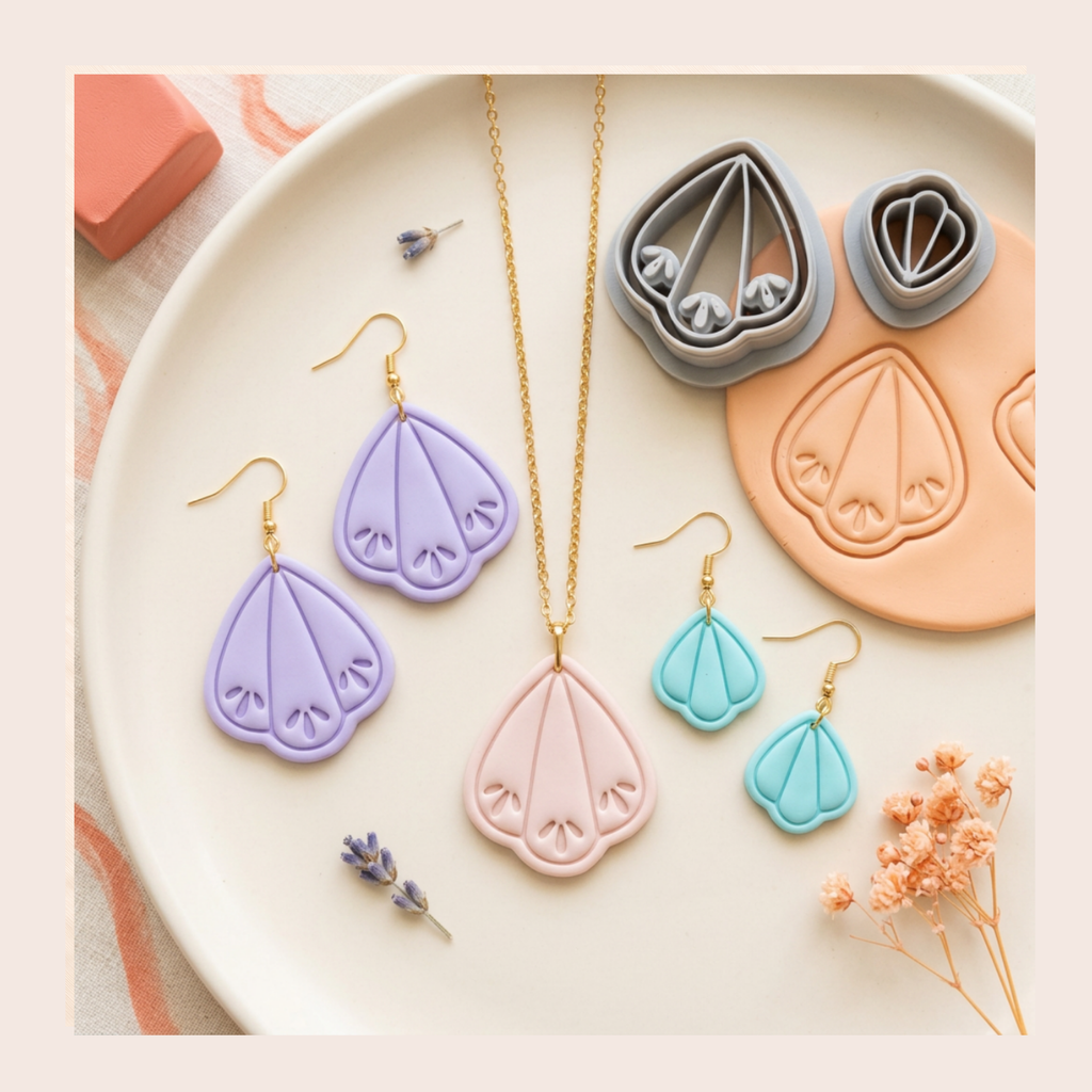 Sirena Deco Polymer Clay Cutter Set | 3D Printed Mermaid Art Deco Clay Earring Cutter | Boho Mermaid Clay Tool | Jewellery Making Supplies