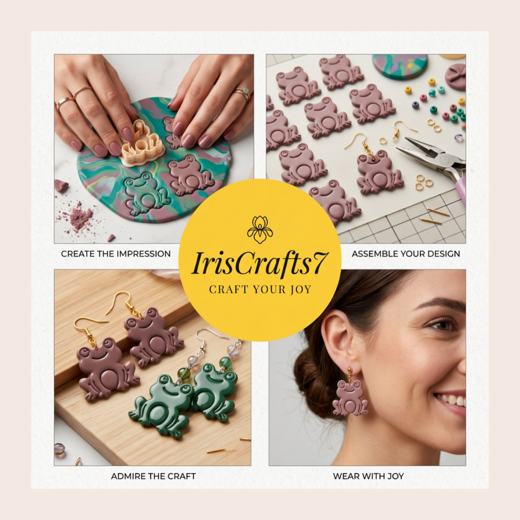 Sitting Frog Polymer Clay Cutter | Animal Shape Clay Tool Jewellery Making | IrisCrafts7