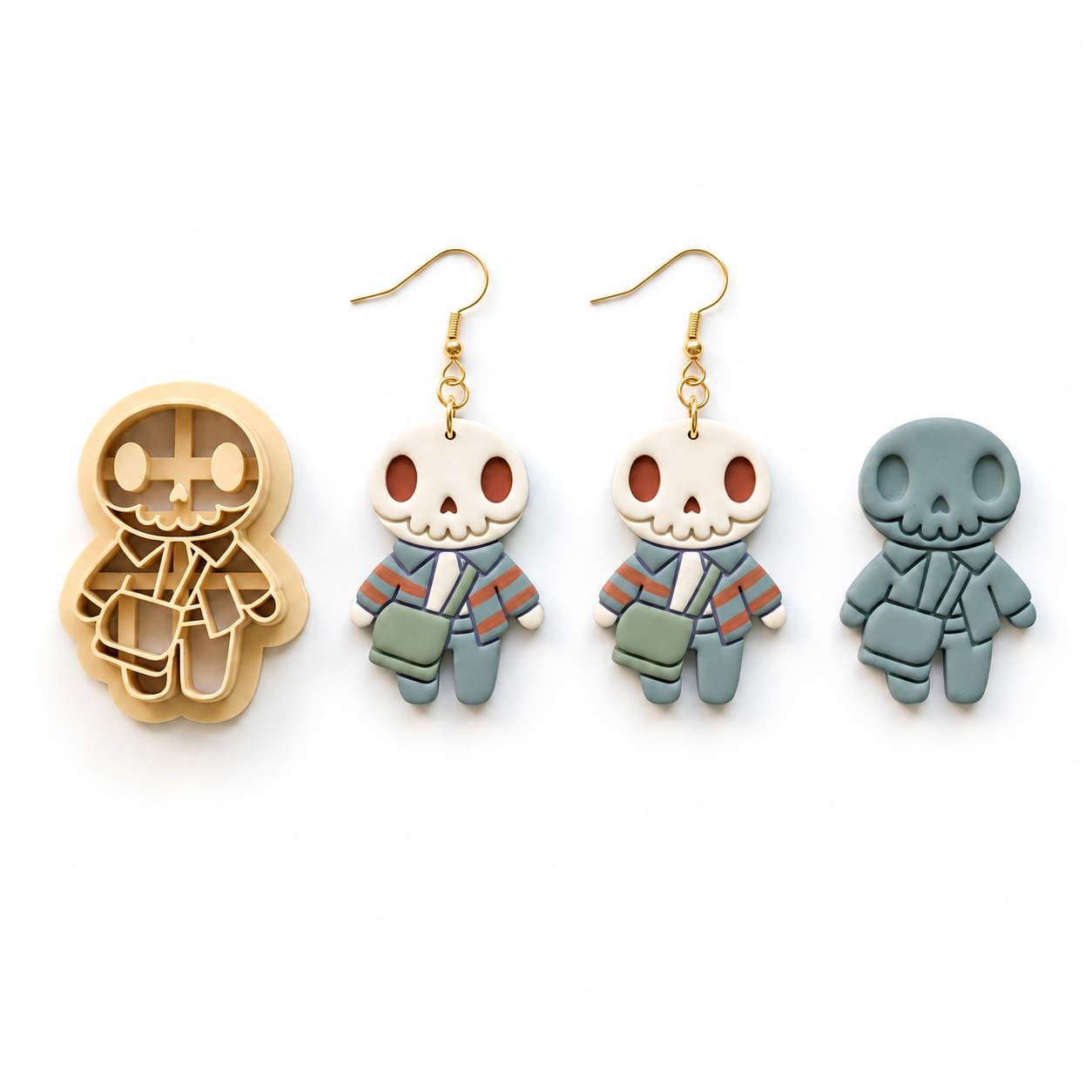Skeleton Character Polymer Clay Cutter | Halloween Earring Tool
